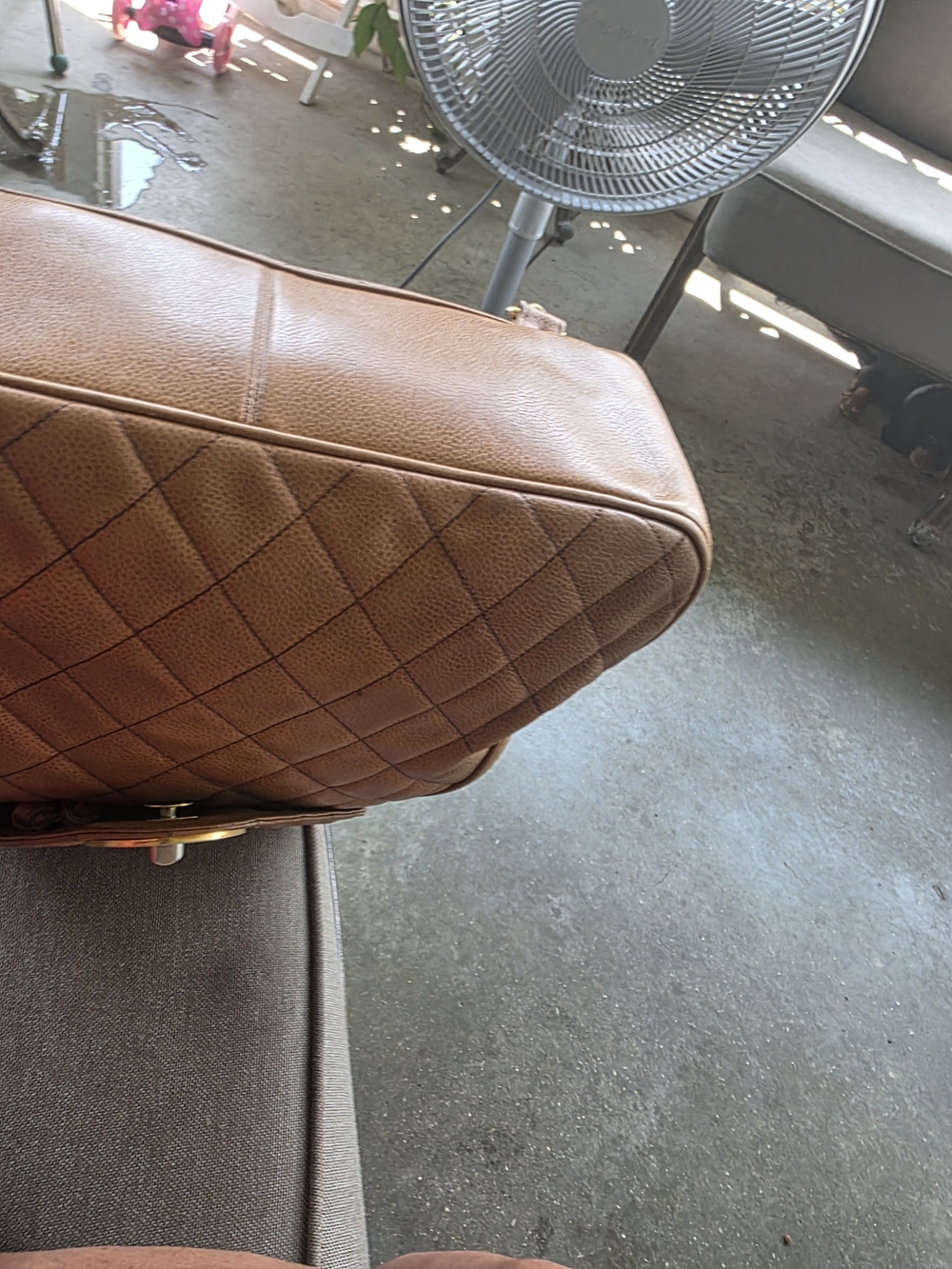 CHANEL Quilted Brown Leather Backpack with Gold CC Emblem - Picture 4 of 16